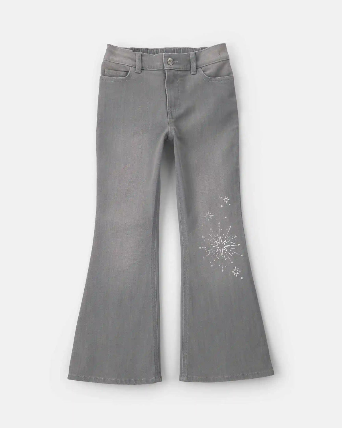 Girls Shine Denim Flare Jeans - Light Wash