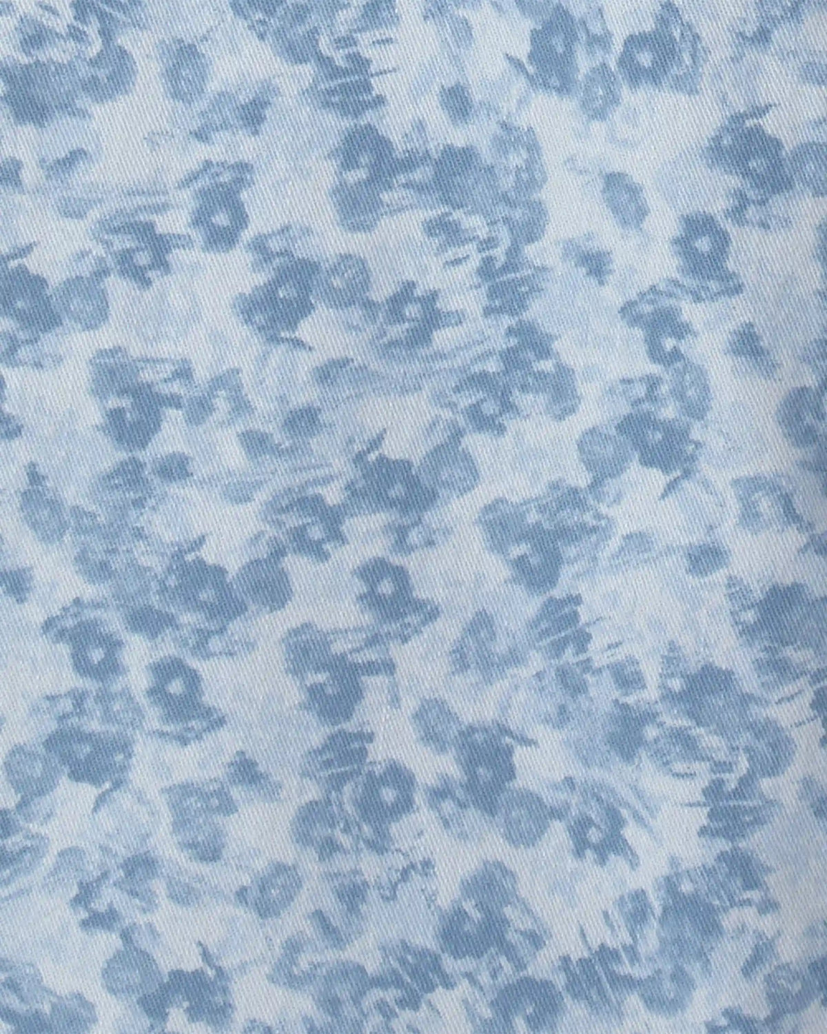 Girls Floral Twill Straight Pants - Blue