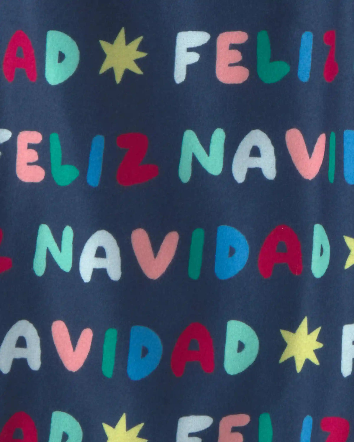Adult 'Feliz Navidad' Christmas Fleece Loose Fit Pajama Bottoms - Navy Blue