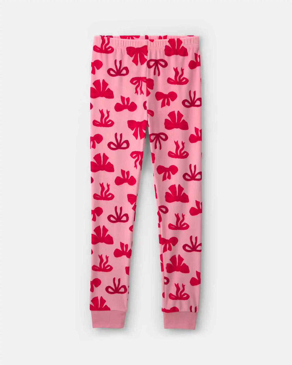 Girls 2-Piece Bows DreamPlush Snug Fit Pajama Set - Pink