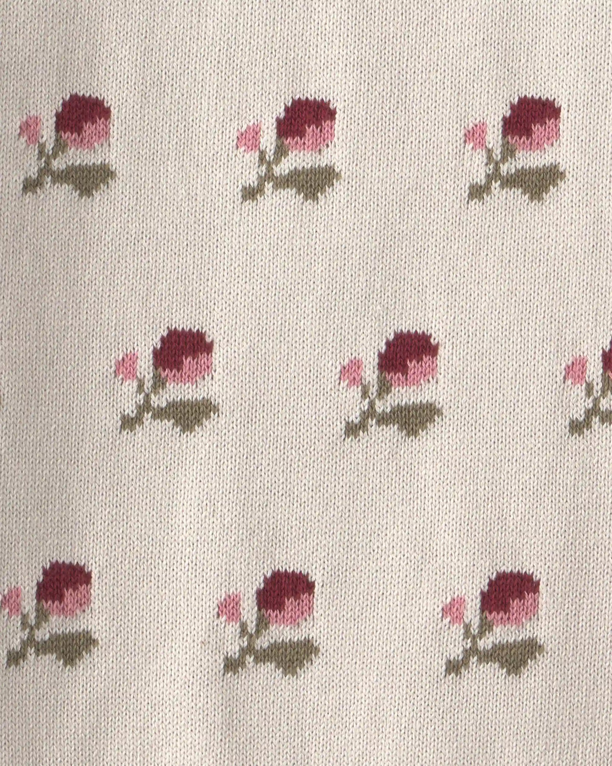 Girls Organic Cotton Sweater Knit Pullover in Wildflower Maize