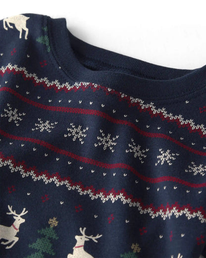 Kids 2-Piece Organic Cotton Fair Isle Pajamas