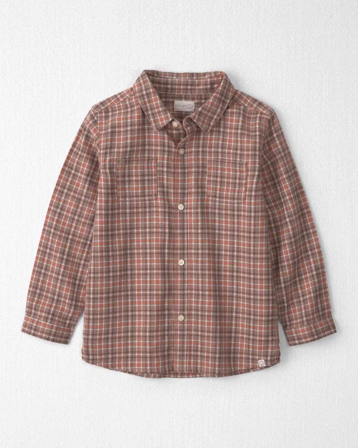 Boys Organic Cotton Flannel Button-Down Shirt