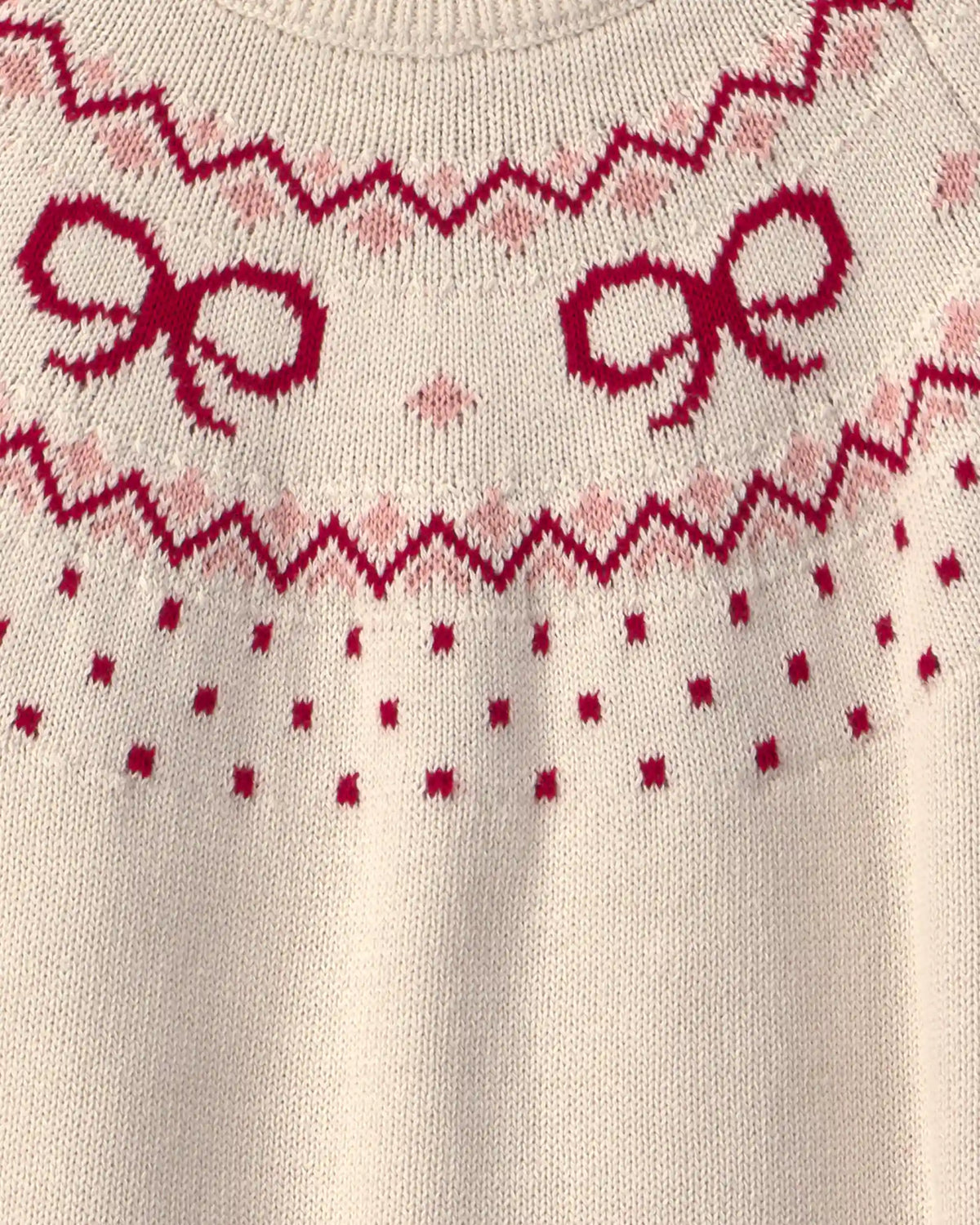 Girls Organic Cotton Fair Isle Sweater Knit Pullover