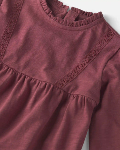 Girls Organic Cotton Peplum Top