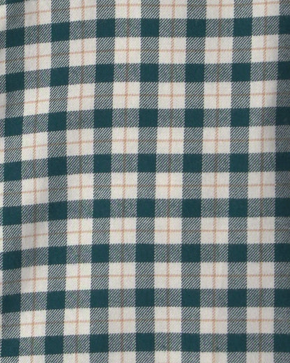 Boys Plaid Long-Sleeve Button-Down Shirt - Green/White
