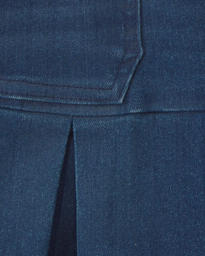 Girls Chambray Denim Skirt - Dark Wash