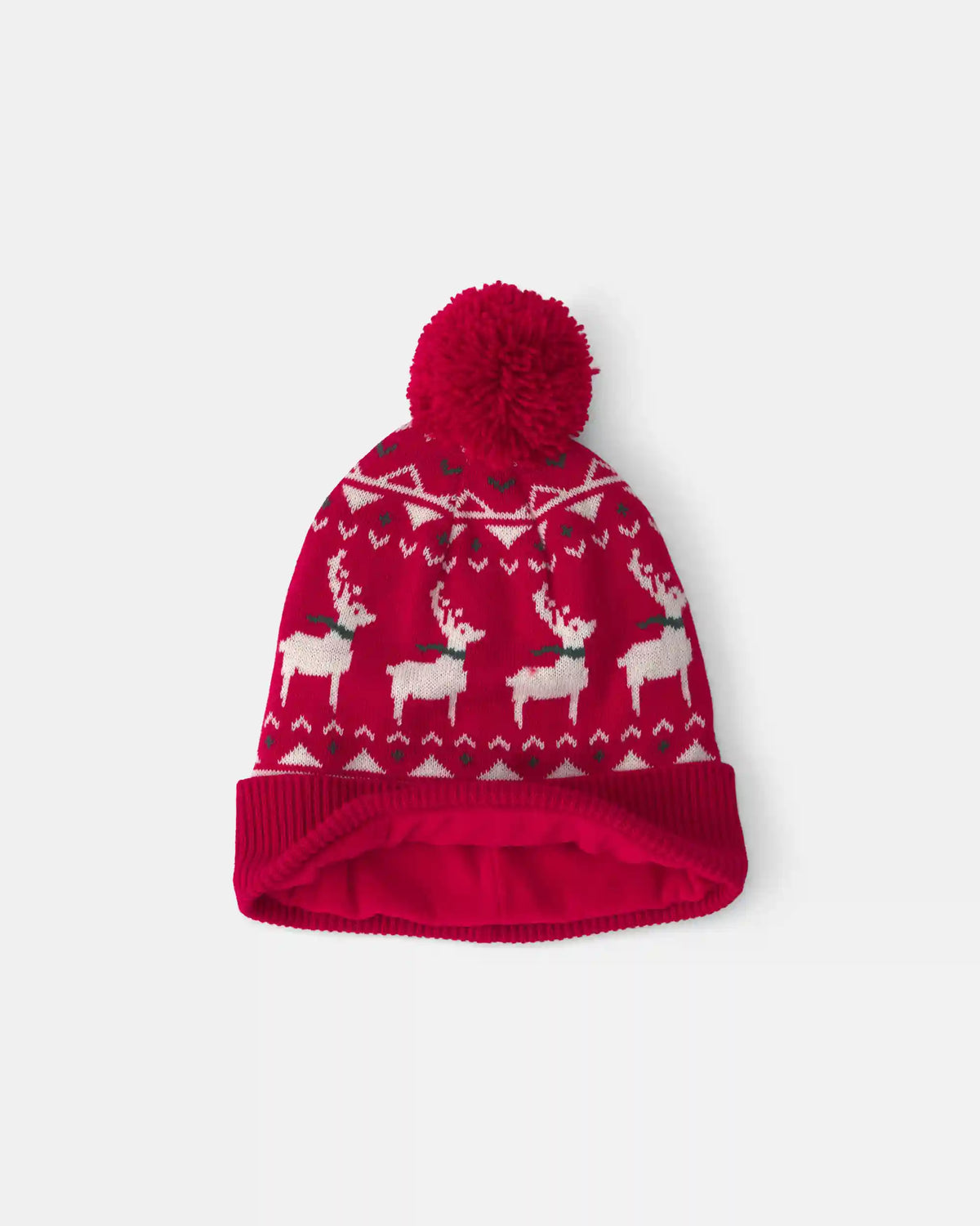Kids 2-Piece Fair Isle Christmas Beanie & Glove Set - Red