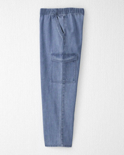 Kids Organic Cotton Denim Cargo Pants