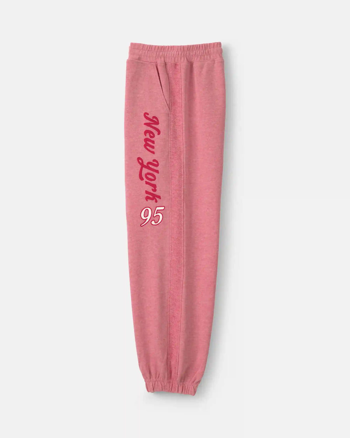 Girls 'New York' French Terry Joggers - Pink/Red