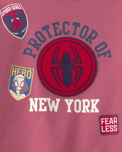 Kids ©Marvel Spider-Man French Terry Pullover Sweatshirt - Pink