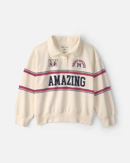 Kids ©Marvel Spider-Man French Terry Pullover Sweatshirt - Cream
