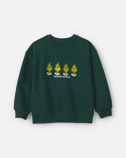 Boys Dr. Seuss™ The Grinch Embroidered Christmas Fleece Pullover Sweatshirt - Green