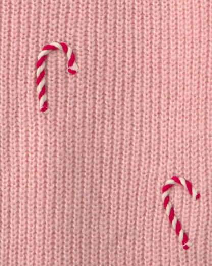 Girls Candy Cane Sweater - Pink