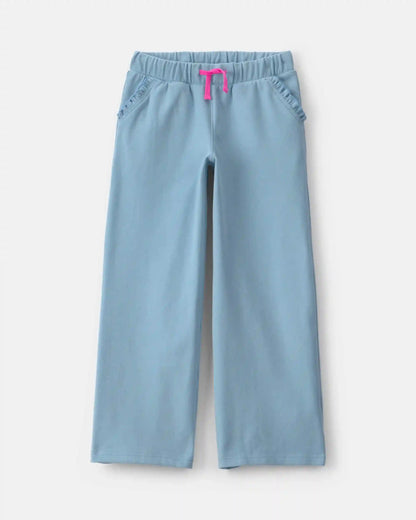 Girls Ribbed Pull-On Pants - Blue