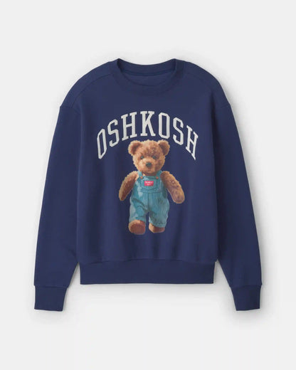 Adult OshKosh Bear Fleece Pullover Sweatshirt - Navy Blue