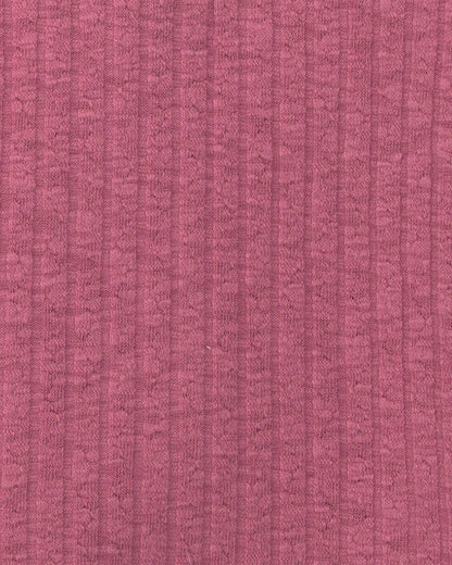 Girls Ribbed Long-Sleeve Henley Top - Pink