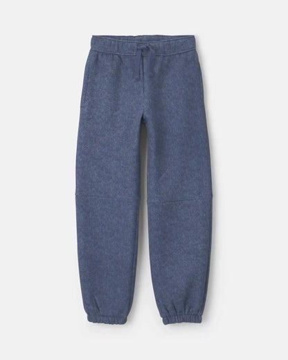 Girls Chambray Fleece Joggers - Medium Wash