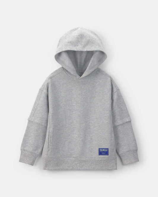 Boys Fleece Baggy Hoodie - Grey