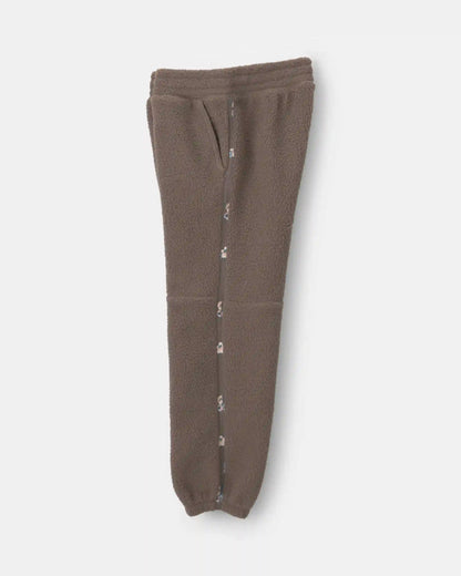 Girls Floral Fleece Joggers - Brown