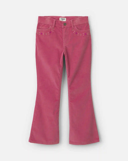Girls Corduroy Flare Pants - Pink