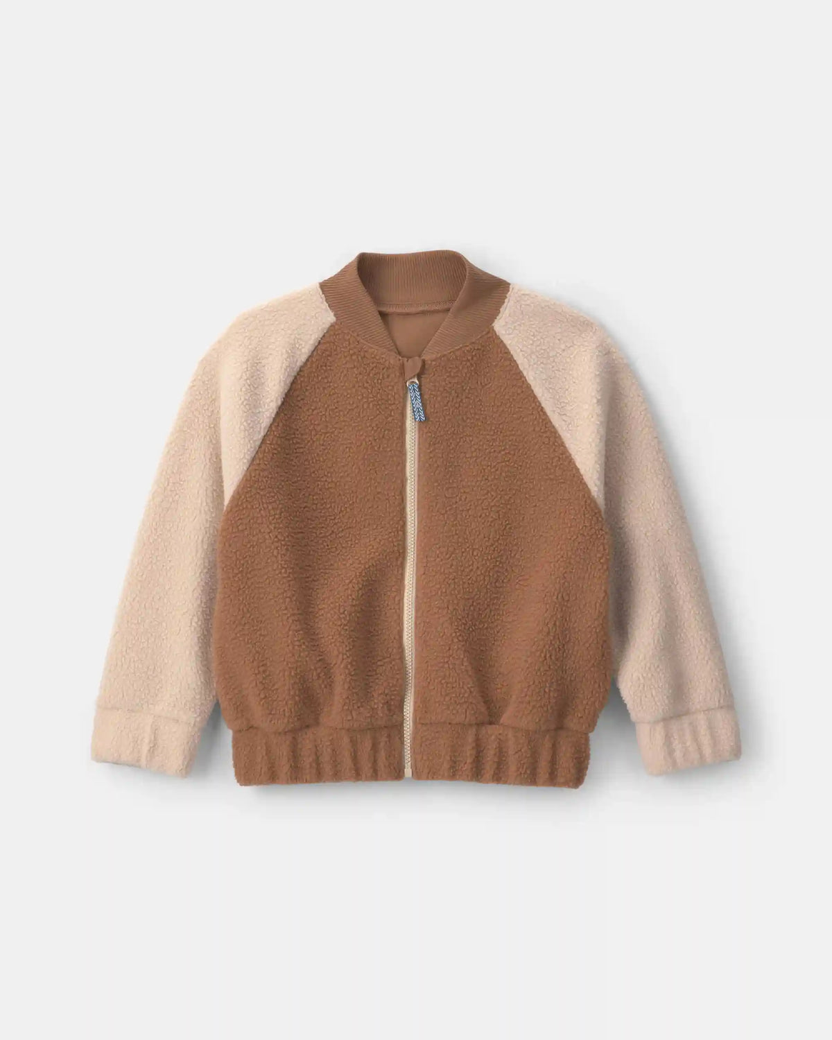 Boys Teddy Fleece Zip-Up Jacket - Brown