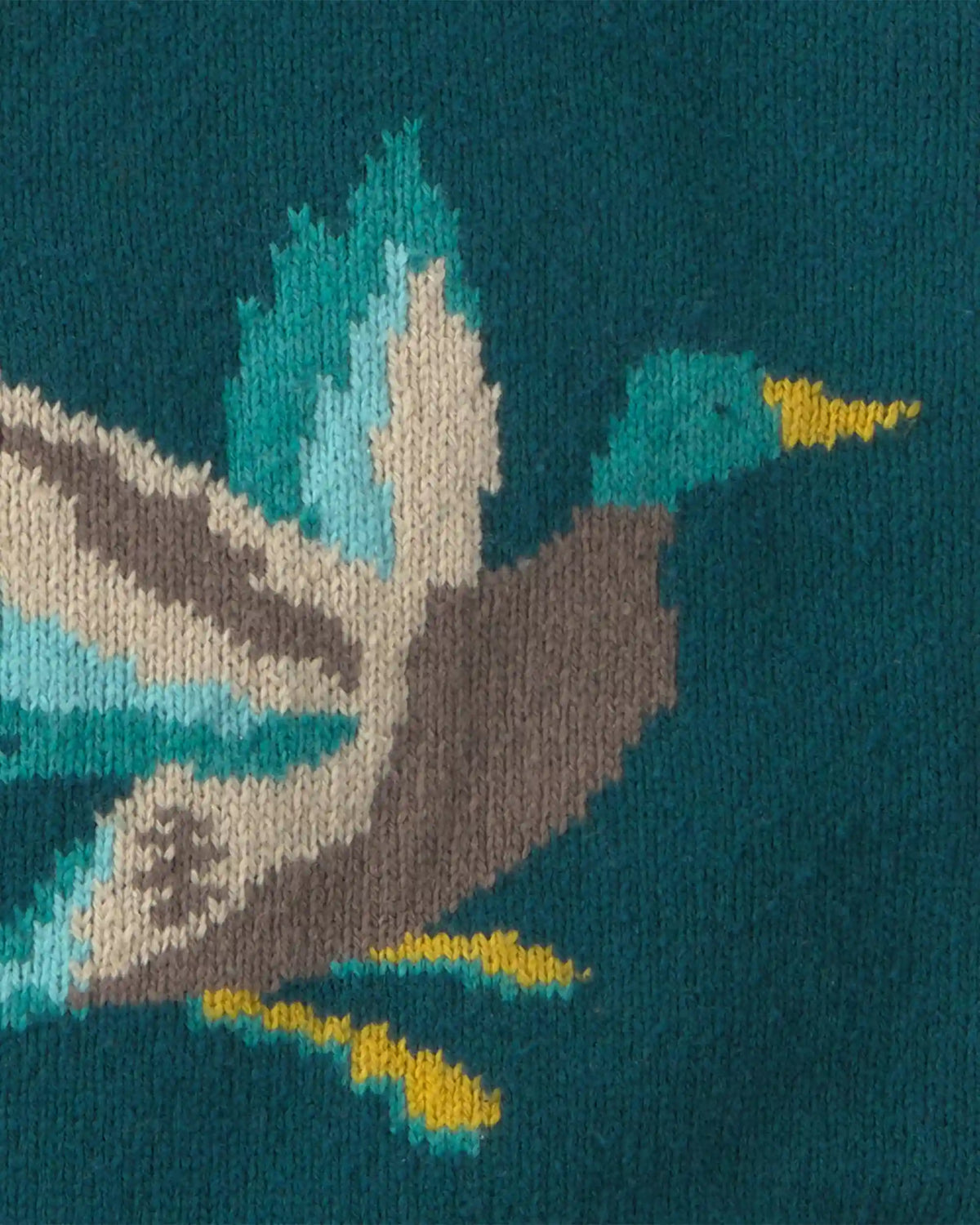 Boys Duck Fair Isle Baggy Cardigan Sweater - Green