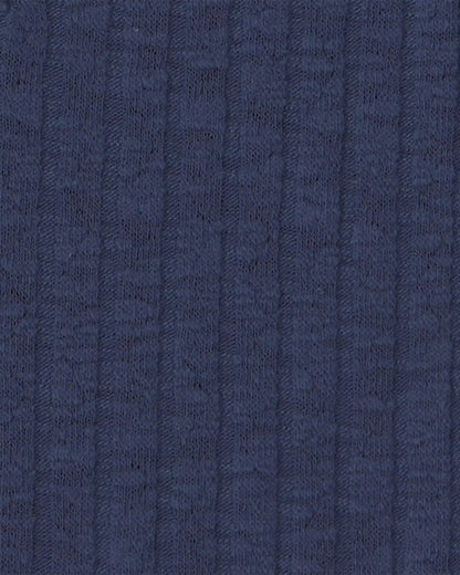 Girls Long-Sleeve Henley T-Shirt - Navy Blue