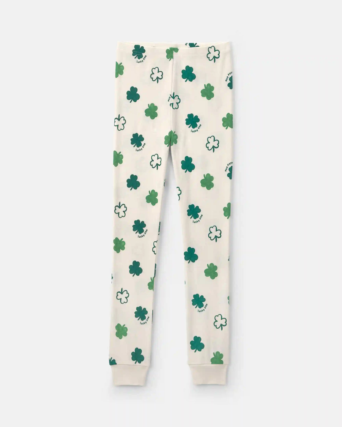 Kids St Patrick's Day Cotton Snug Fit 2-Piece Pajama Set - Green/Cream