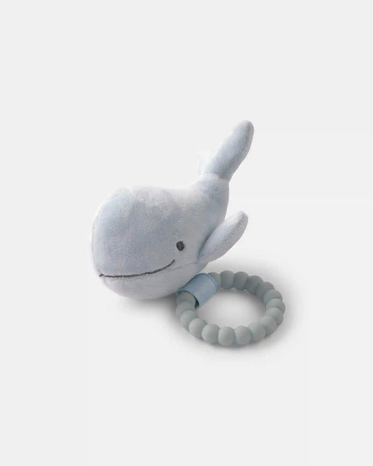 Boys Whale Plush Teether - Blue