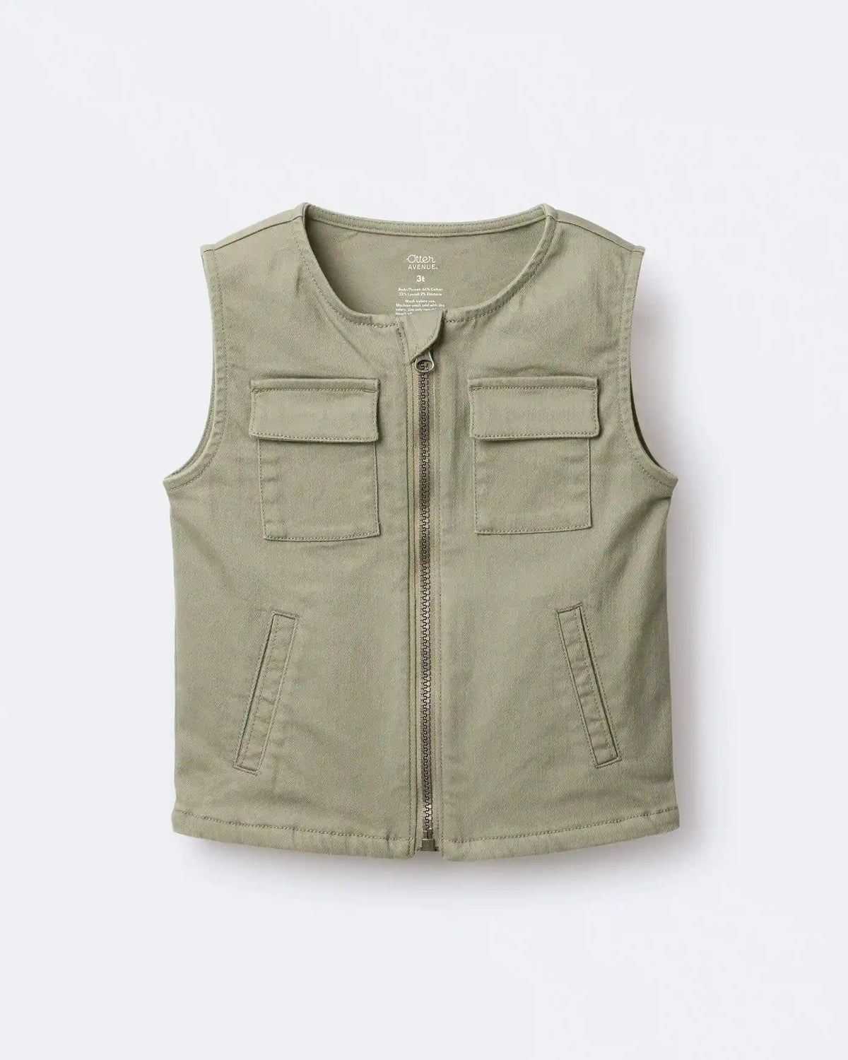 Toddler Zip-Up Vest - Olive