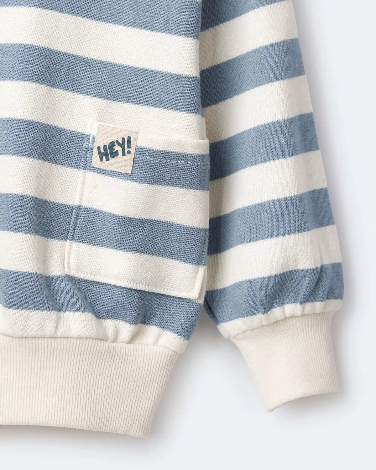 Toddler 'Hey!' Striped Otter Sweatshirt™ with Pockets - Blue/Cream