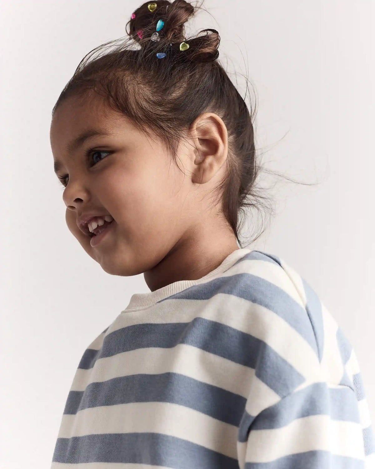 Toddler 'Hey!' Striped Otter Sweatshirt™ with Pockets - Blue/Cream