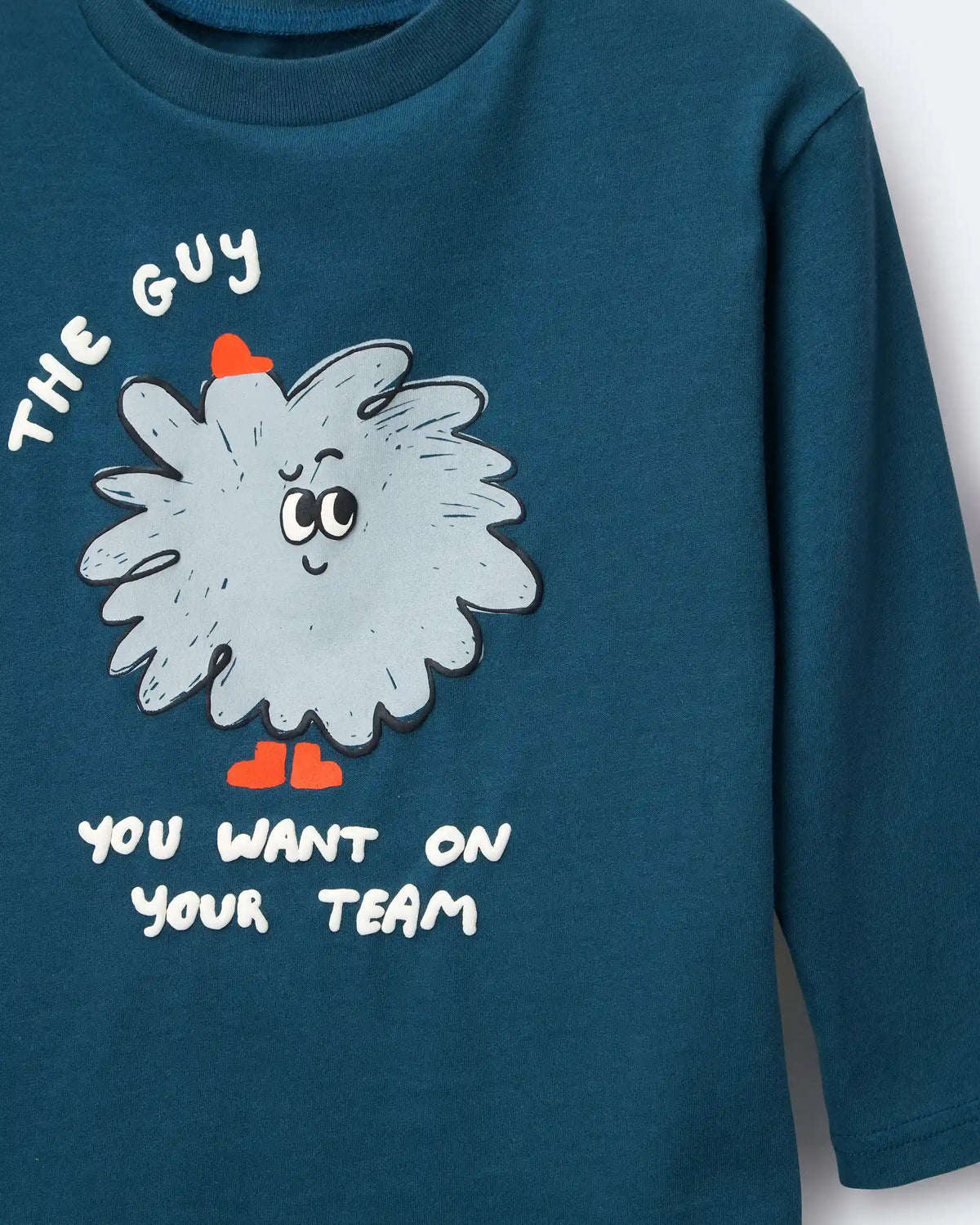 Toddler Boy Squish Character Long-Sleeve Relaxed Graphic Tee - Deep Teal