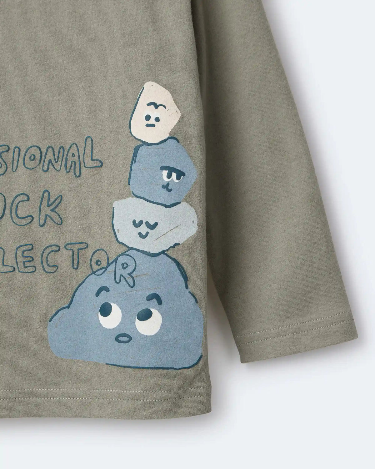 Toddler 'Rock Collector' Long-Sleeve Relaxed Graphic Tee - Olive
