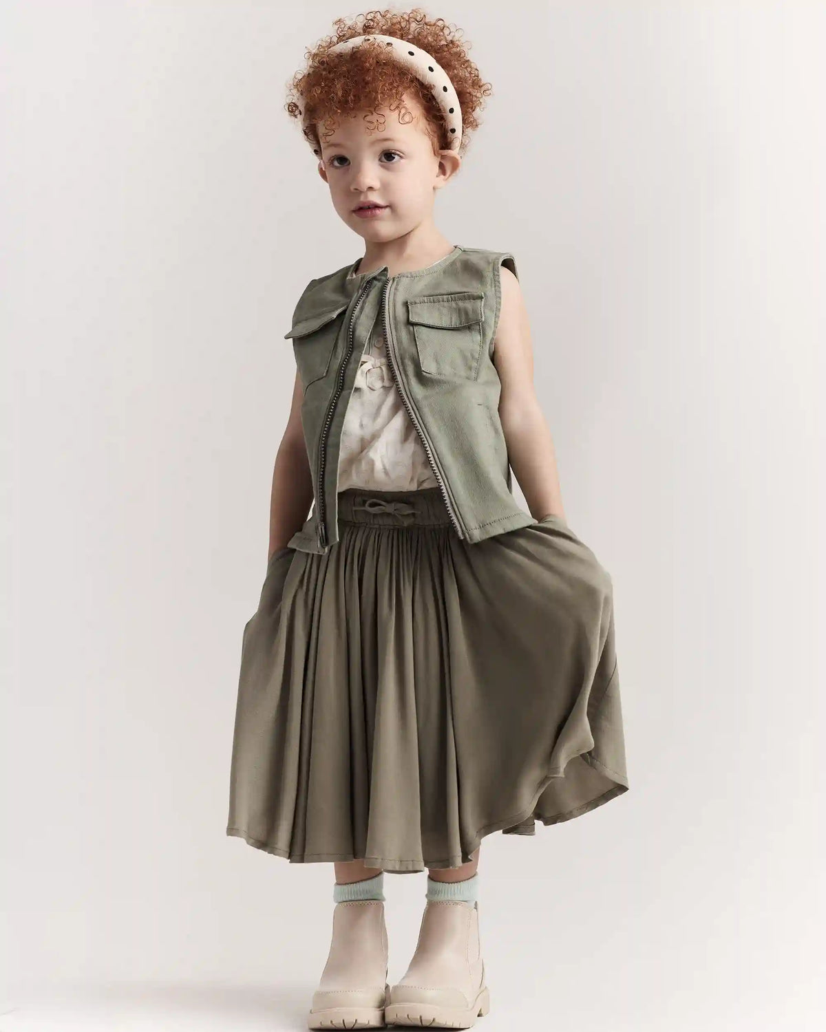 Toddler Zip-Up Vest - Olive