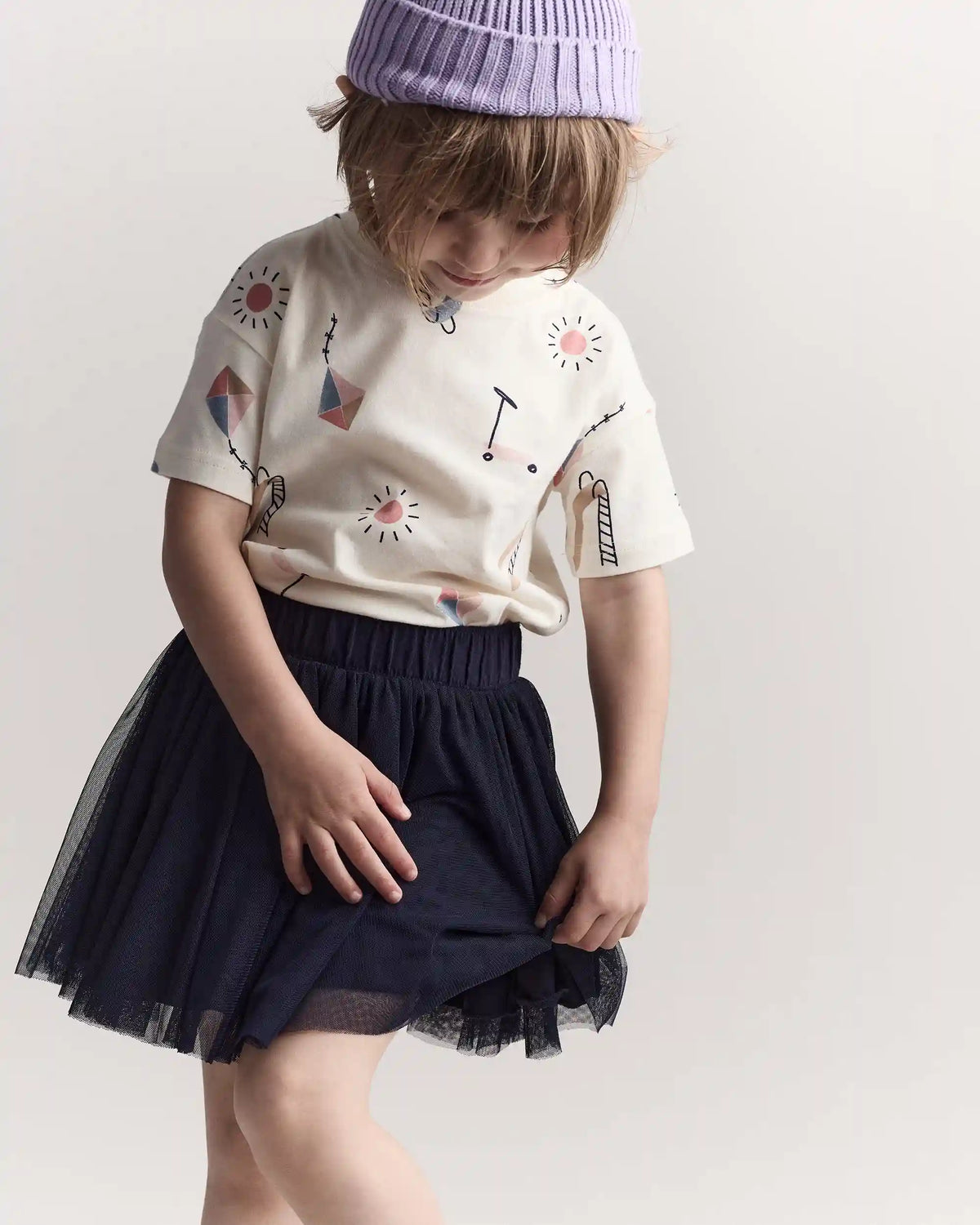 Toddler Girl Avenue Twirl™ Mini Skirt with Tulle - Navy