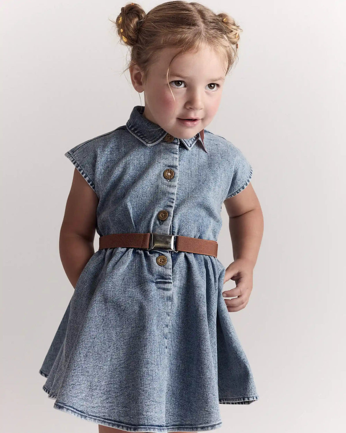 Toddler Girl Avenue Twirl™ Denim Dress in Avenue Wash - Blue