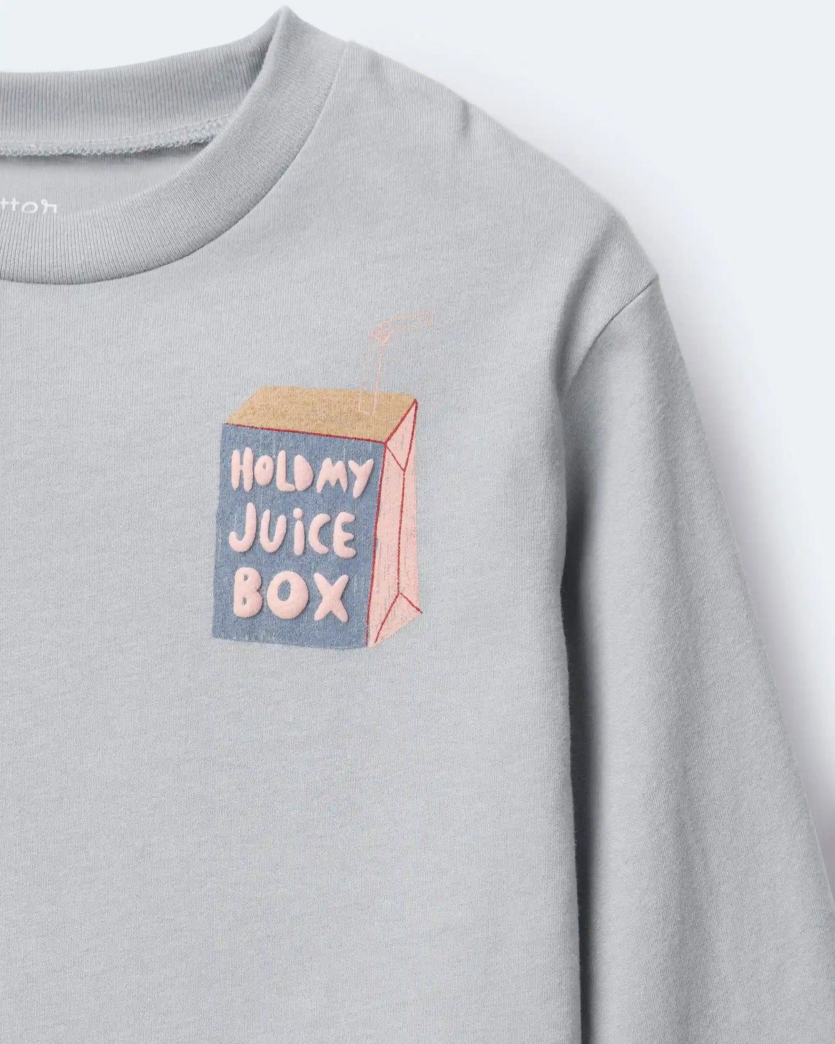 Toddler 'Hold My Juice Box' Long-Sleeve Relaxed Graphic Tee - Light Blue