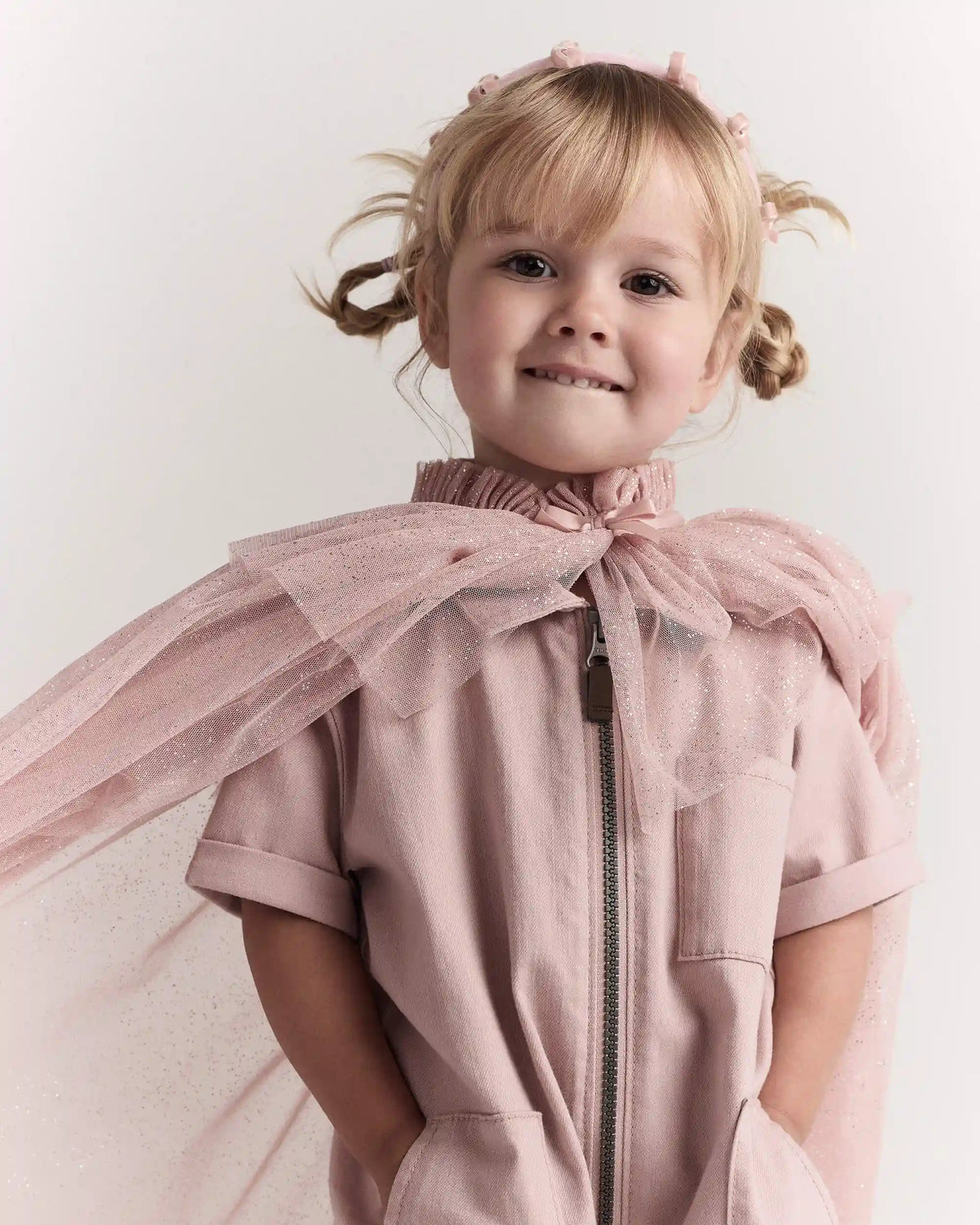 Toddler Girl Confetti Dress Up Cape - Light Pink