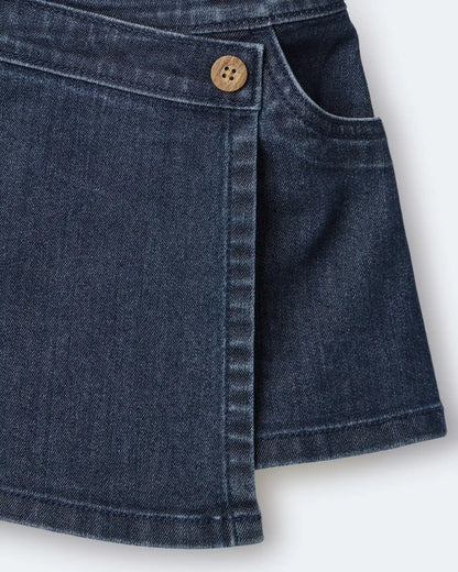 Toddler Girl Asymmetrical Denim Skirt - Blue