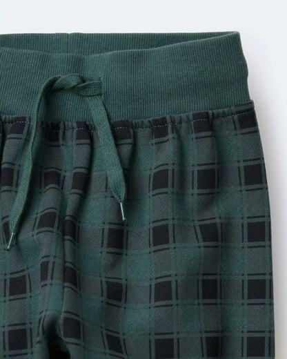 Toddler No-Seam Jogger Pant in Plaid - Green/Black