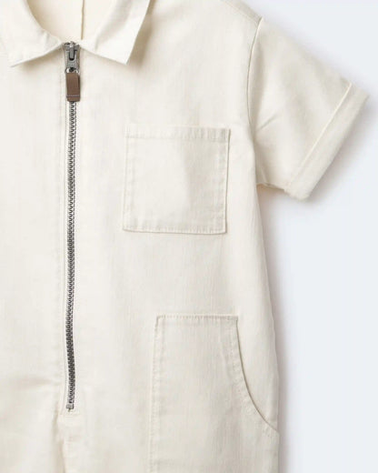 Toddler Day Out™ Cropped Jumpsuit - Cream