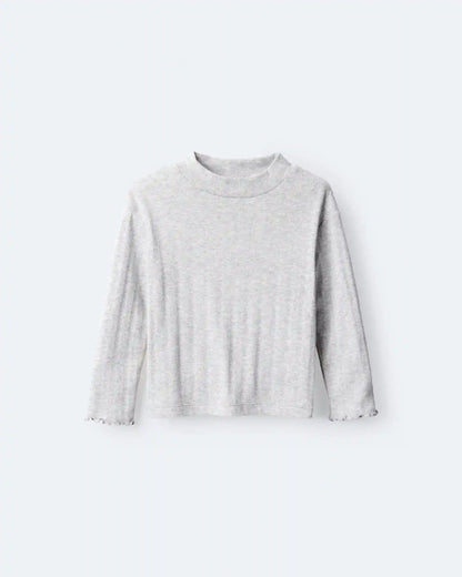 Toddler Girl Mock Neck Long-Sleeve Top - Heather Grey