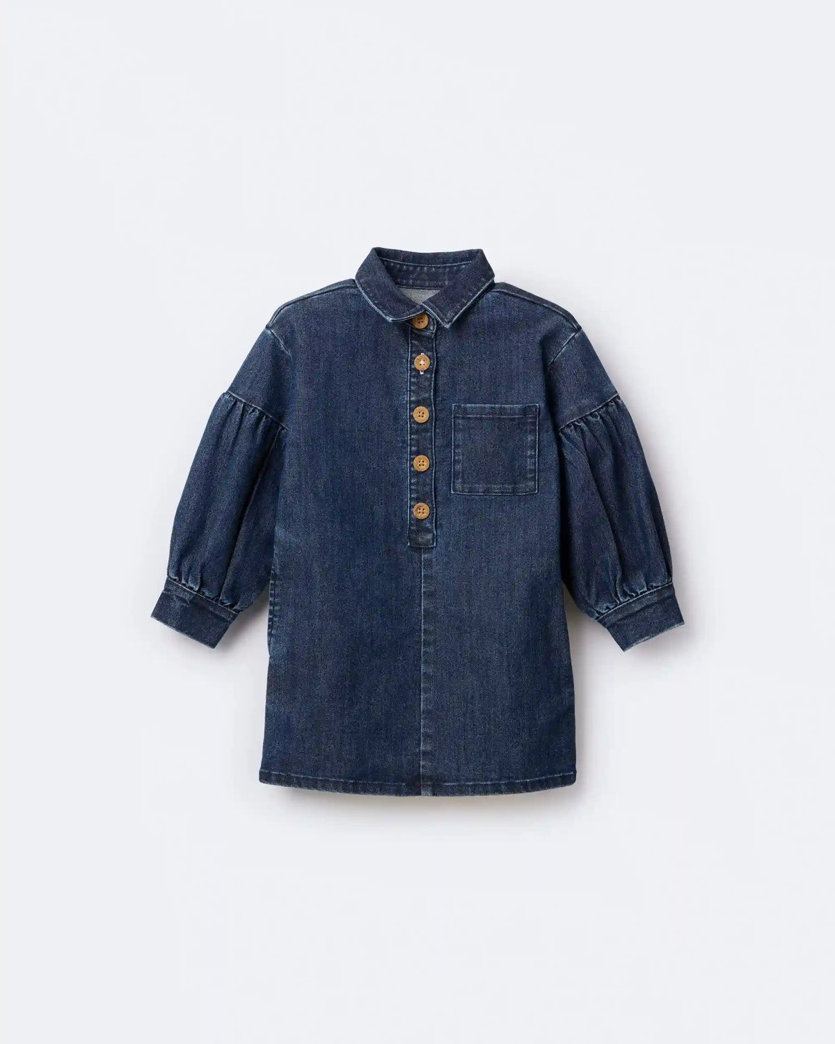 Toddler Girl Puff-Sleeve Denim Dress - Blue