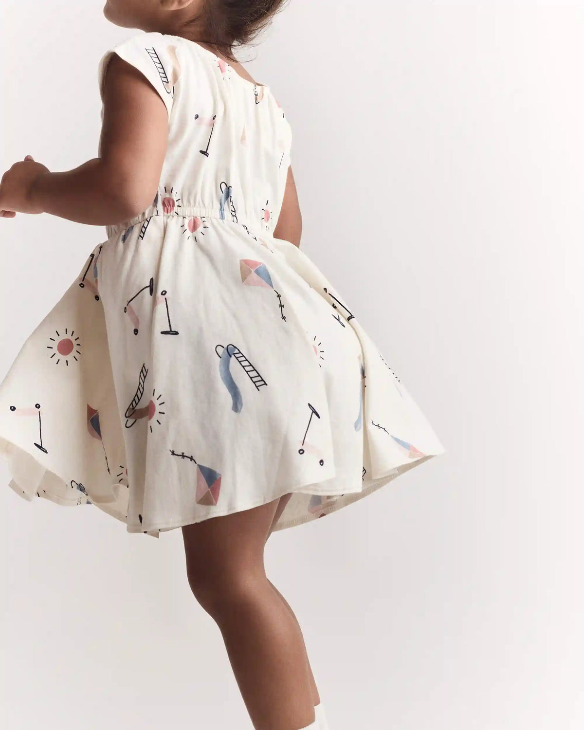Toddler Girl Avenue Twirl™ Dress in Park Day Print - Cream