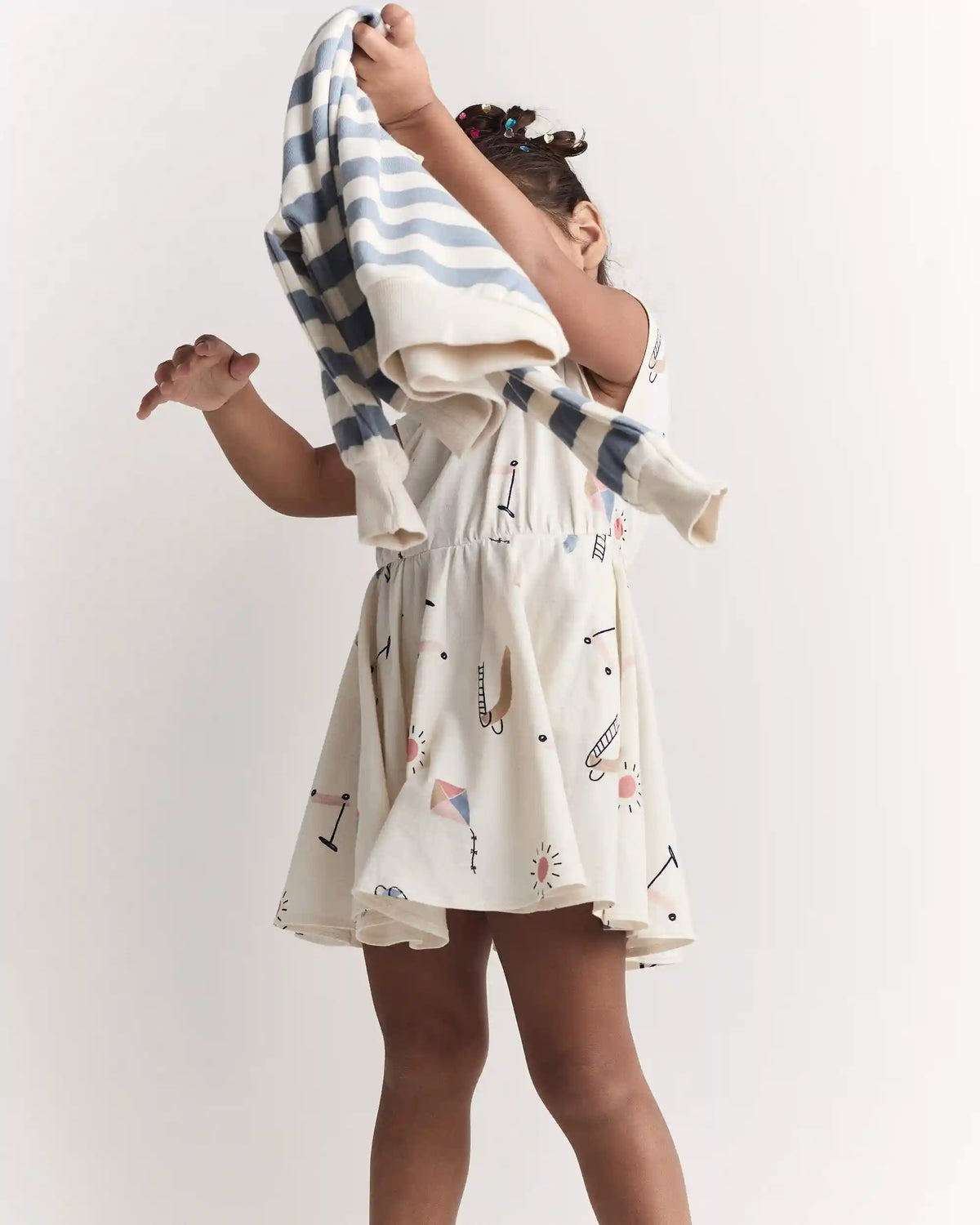 Toddler Girl Avenue Twirl™ Dress in Park Day Print - Cream