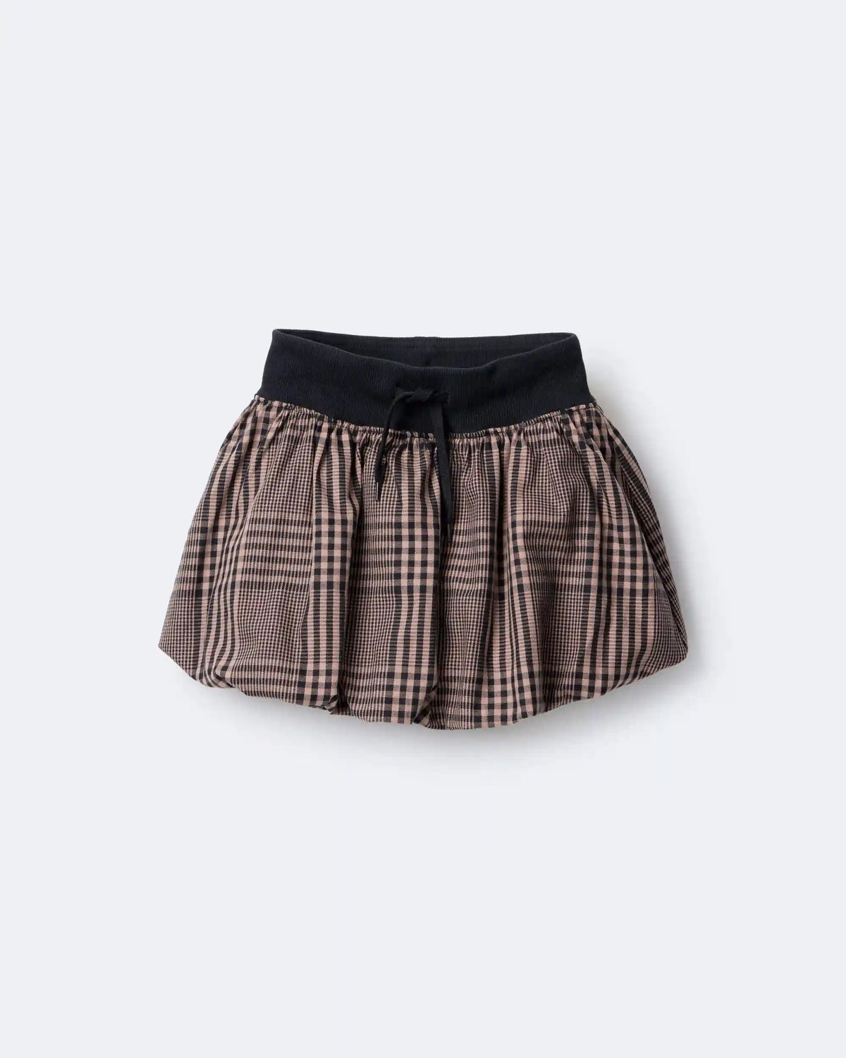 Toddler Girl Bubble Skirt in Plaid - Tan
