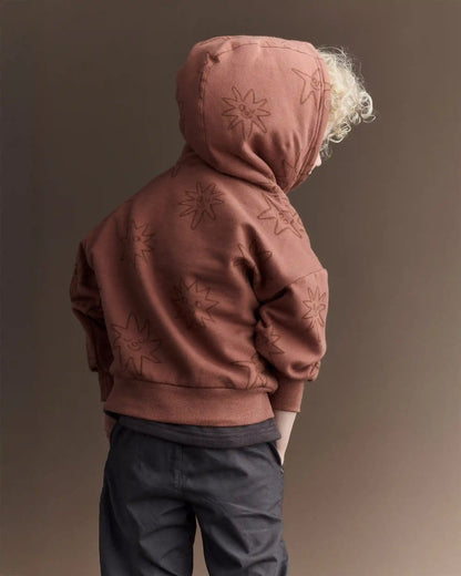 Toddler Race You There' Fleece Hoodie - Rust