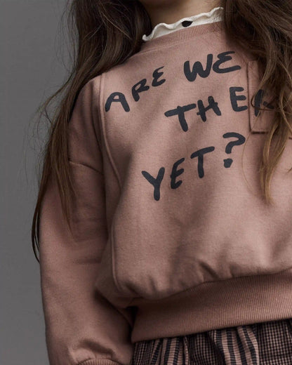 Toddler Neutral Are We There Yet' Pullover Sweatshirt - Mocha Brown